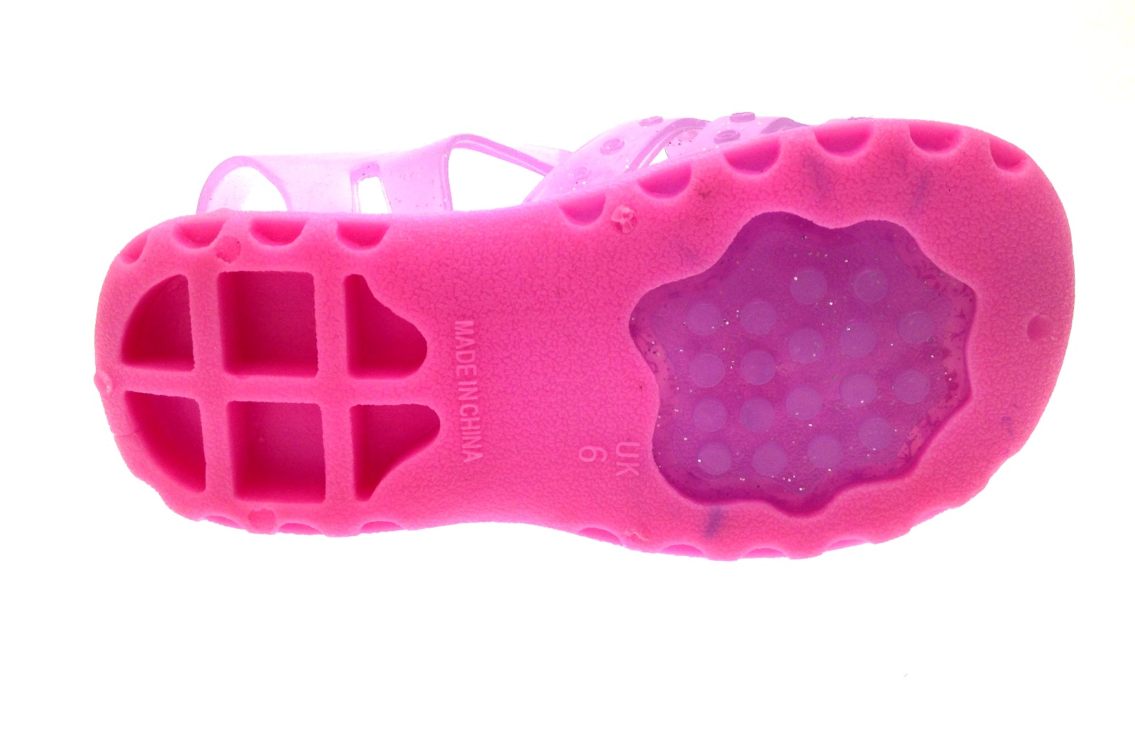 Girls Pink Frozen Elsa Jelly Shoes Beach Glitter Sandals Jellies Kids